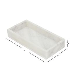 6 pieces of Home Basics Plastic Vanity Tray, White