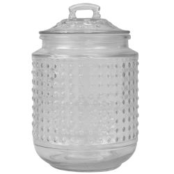 8 pieces of Home Basics Dott 40.5 Oz. Glass Canister, (set Of 3), Clear