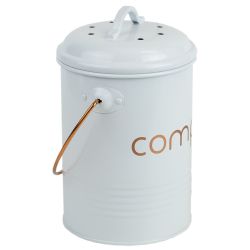 6 pieces of Home Basics Grove Compact Countertop Compost Bin, White
