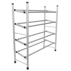 12 pieces of Home Basics Expandable 4 Tier Steel Shoe Rack, Chrome