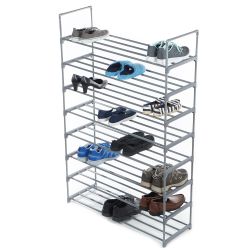 6 pieces of Home Basics 8 Tier MultI-Purpose Shoe Rack, Grey