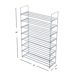 6 pieces of Home Basics 8 Tier MultI-Purpose Shoe Rack, Grey