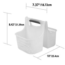 12 pieces of Home Basics Two Compartment Plastic Shower Tote With NoN-Slip Handle