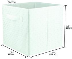 12 Wholesale Home Basics Metallic Diamond Collapsible NoN-Woven Storage Cube, White