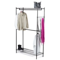 Wholesale Home Basics 2 Tier Epoxy Coated Steel Garment Rack, Black