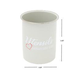 12 Wholesale Home Basics Utensils Smell Like Home Metal Cutlery Holder With Steel Rim, White