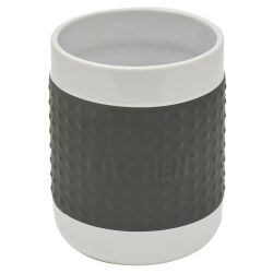 12 Wholesale Home Basics Ceramic Utensil Holder with Rubber Center, White