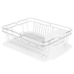 12 Wholesale Home Basics Twist Dish Rack With Clear Draining Board