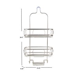 6 Wholesale Home Basics 2 Tier Shower Caddy, Satin Nickel