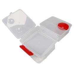 12 Wholesale Home Basics Locking MultI-Compartment Plastic Lunch Box With Small Food Storage Container, Red
