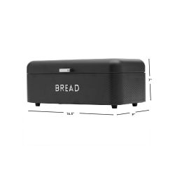 4 pieces of Home Basics Soho Metal Bread Box, Black
