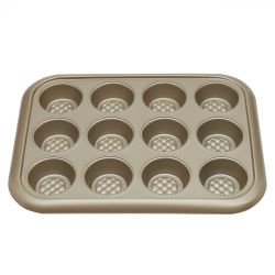 12 pieces of Home Basics Aurelia NoN-Stick 12-Cup Carbon Steel Muffin Pan, Gold