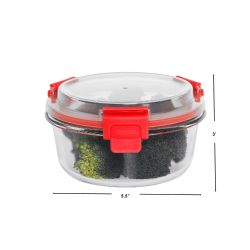 12 pieces of Home Basics 13oz. Round Borosilicate Glass Food Storage Container, Red