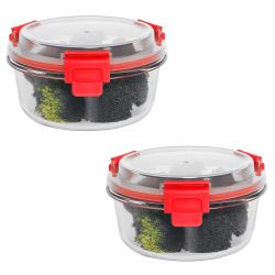 12 pieces of Home Basics 13oz. Round Borosilicate Glass Food Storage Container, Red