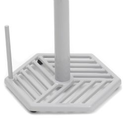 3 Wholesale Home Basics Lines Freestanding Cast Iron Paper Towel Holder With Dispensing Side Bar, Grey