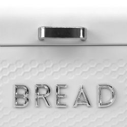 4 Wholesale Home Basics Soho Metal Bread Box, White