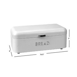 4 Wholesale Home Basics Soho Metal Bread Box, White