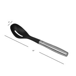 24 Wholesale Home Basics Mesa Collection ScratcH-Resistant Nylon Slotted Spoon, Black