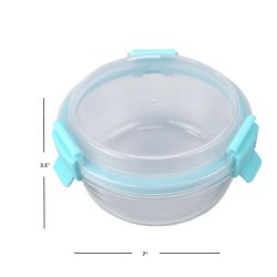 12 pieces of Home Basics  Leak Proof 32 Oz. Round Borosilicate Glass Food Storage Container With AiR-Tight Plastic Lid, Turquoise
