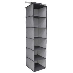 12 pieces of Home Basics Herringbone 6 Shelf NoN-Woven Hanging Closet Organizer, Grey