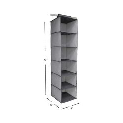 12 pieces of Home Basics Herringbone 6 Shelf NoN-Woven Hanging Closet Organizer, Grey