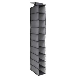 12 Wholesale Homes Basics 10-Shelf Herringbone Hanging Closet Organizer, Grey
