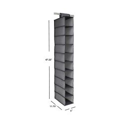 12 Wholesale Homes Basics 10-Shelf Herringbone Hanging Closet Organizer, Grey