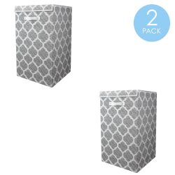 6 pieces of Home Basics Arabesque NoN-Woven Laundry Hamper, White