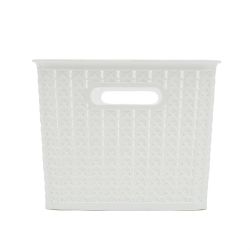 6 Wholesale Home Basics 5 Liter Plastic Basket With Handles, White