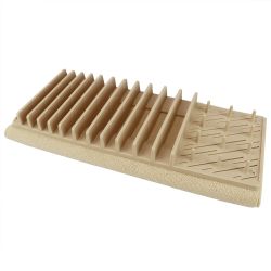 12 Wholesale Home Basics Low Profile Easy To Store Foldable Plastic Dish Drying Rack With Super Absorbent Micro Fiber Drying Mat, Ivory