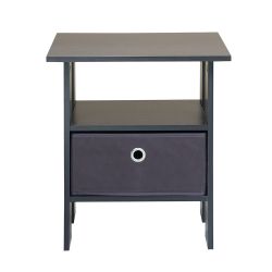 Wholesale Home Basics End Table With Storage Bin, Walnut