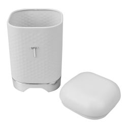 6 Wholesale Michael Graves Design Soho Large 7 Cup Capacity Tin Tea Canister, White
