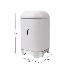 6 Wholesale Michael Graves Design Soho Large 7 Cup Capacity Tin Tea Canister, White