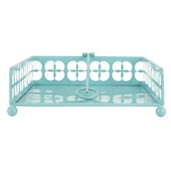 12 Wholesale Home Basics Turquoise Collection Trinity Flat Napkin Holder, Turquoise