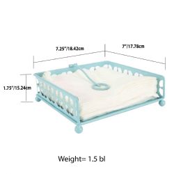 12 Wholesale Home Basics Turquoise Collection Trinity Flat Napkin Holder, Turquoise