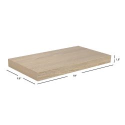 6 Wholesale Home Basics 18" Mdf Floating Shelf, Oak