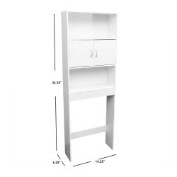 Wholesale Home Basics 3 Tier Mdf Over The Toilet Bathroom Shelf With Open Shelving And Cabinets, White