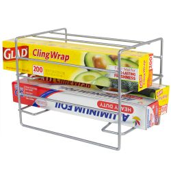 12 Wholesale Home Basics Vinyl Coated Steel Standing Wrap Organizer, Silver