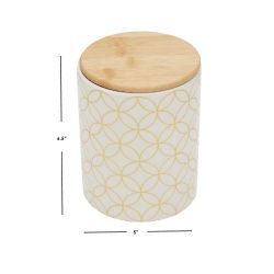 12 Wholesale Home Basics Vescia Medium Ceramic Canister With Bamboo Top