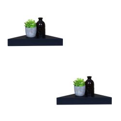 6 Wholesale Home Basics Corner Floating Shelf, Black