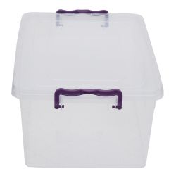 12 Wholesale Home Basics 15 Lt Storage Box With Locking Lid, Clear