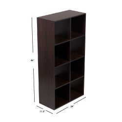 Wholesale Home Basics Open And Enclosed 8 Cube Mdf Storage Organizer, Espresso