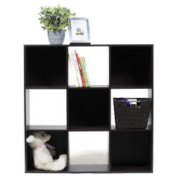 Wholesale Home Basics Open And Enclosed 9 Cube Mdf Storage Organizer, Espresso