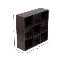 Wholesale Home Basics Open And Enclosed 9 Cube Mdf Storage Organizer, Espresso