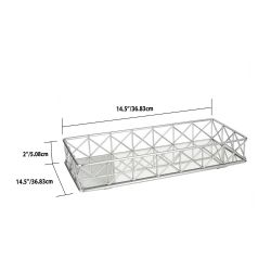 8 Wholesale Home Basics Arden Mirrored Vanity Tray, Satin Nickel