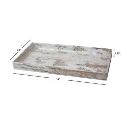 8 Wholesale Home Basics Antique Wood Look Farmhouse Rustic Vintage Plastic Nesting Decorative Vanity Tray, White