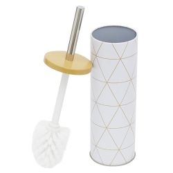 12 Wholesale Home Basics Gold Lines Toilet Brush Holder