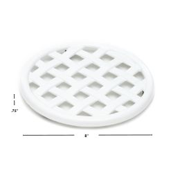 6 Wholesale Home Basics Weave Round Cast Iron Trivet, White