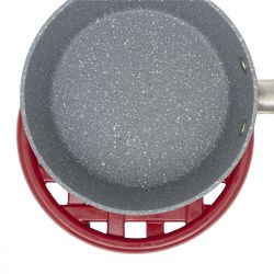6 Wholesale Home Basics Weave Round Cast Iron Trivet, Red