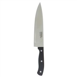 24 Wholesale Home Basics 8" Stainless Steel Chef Knife With Contoured Bakelite Handle, Black